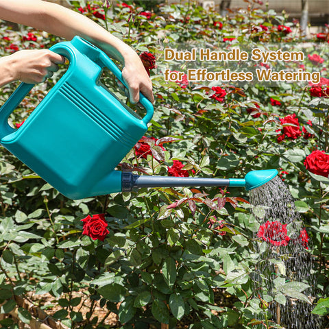 Ebristar Aquamarine watering can with dual handles for balanced pouring