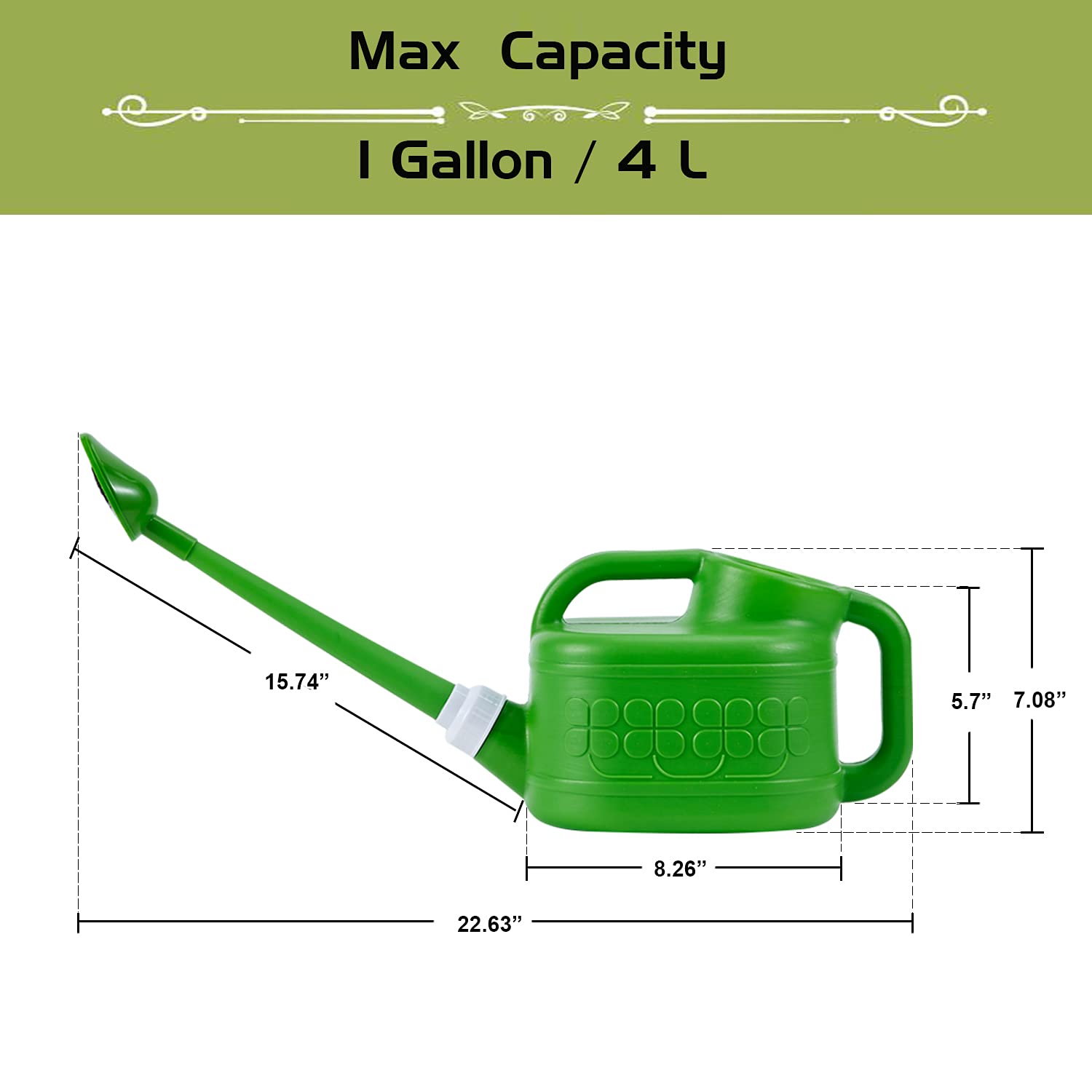 Ebristar 1-gallon capacity watering pot for less frequent refills