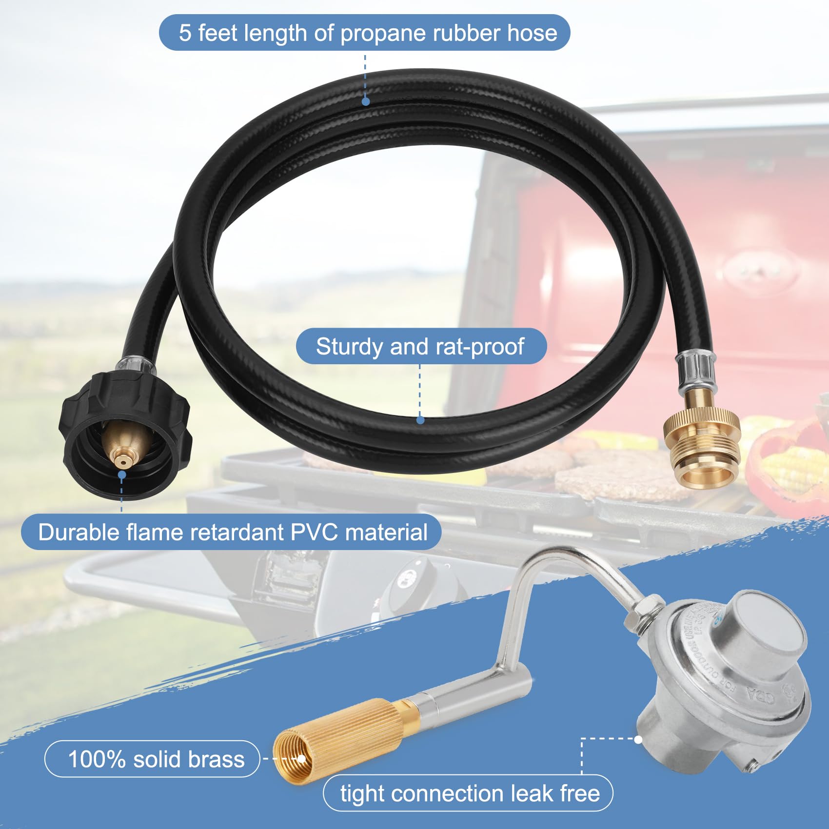 Ebusin brass regulator close-up highlights durable fittings