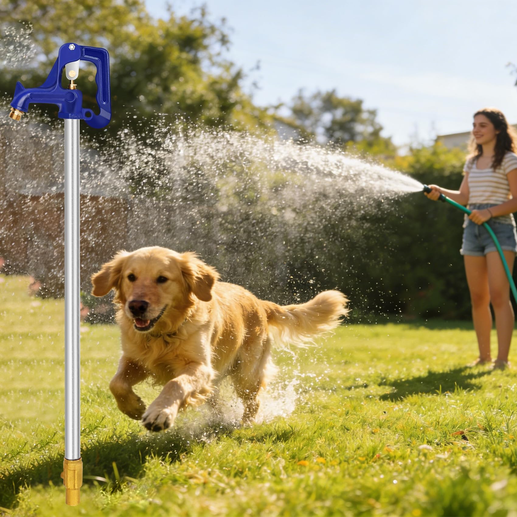 Ebusin frost-free hydrant in action with quick operation and instant drainage