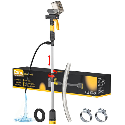Ecarke 840GPH brushless motor powers fast water transfer for quick drainage.