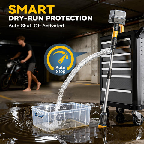 Removable sediment filter prevents clogs for cleaner water output.