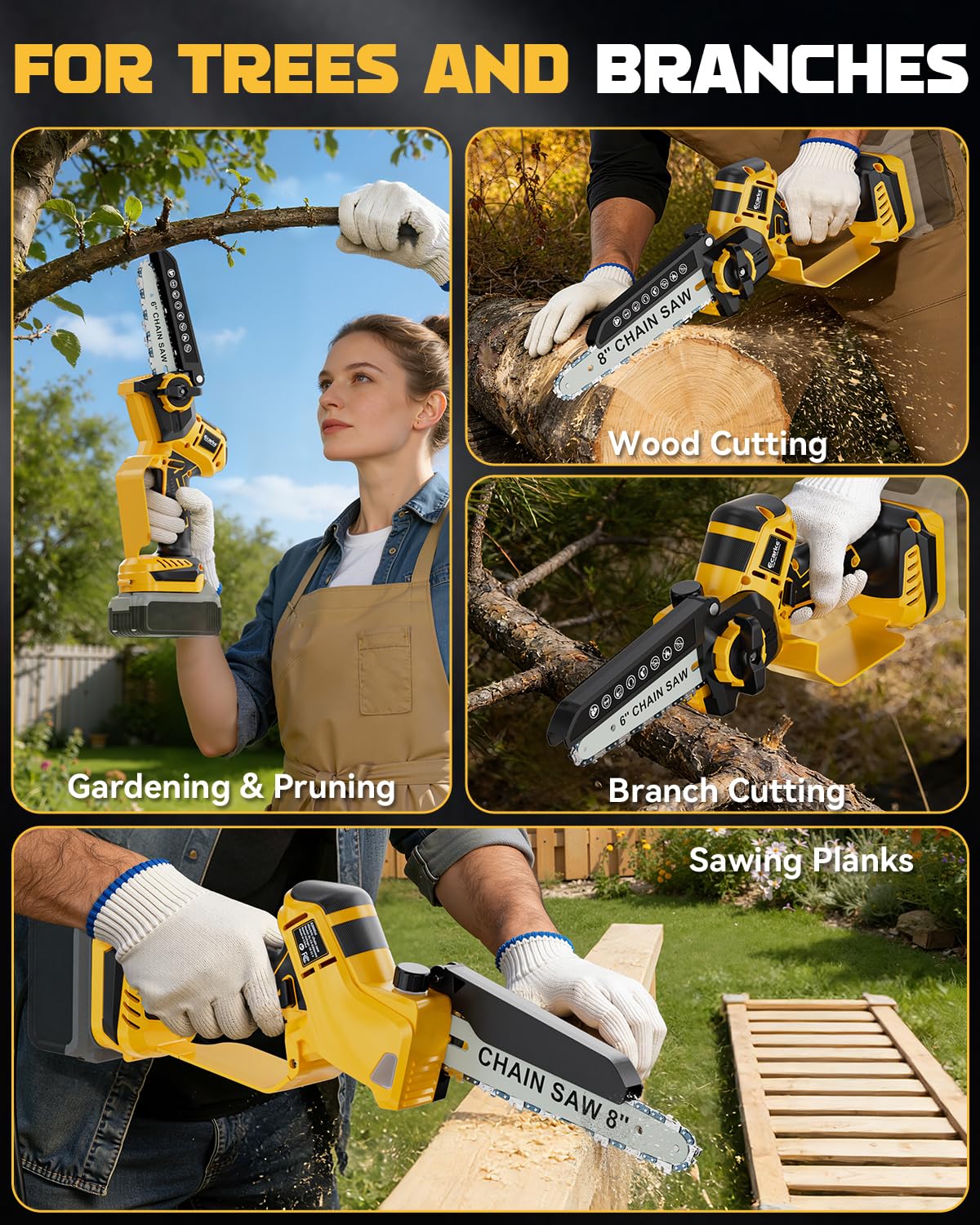 Dual safety locks prevent accidental starts during garden work.
