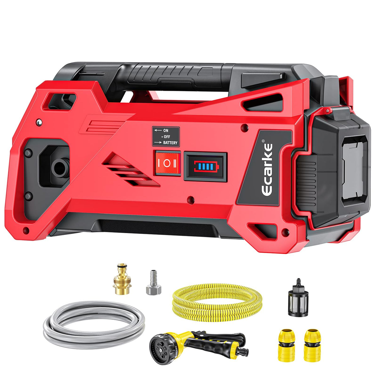 Ecarke water transfer pump delivers 9.6 GPM for quick pool drainage.