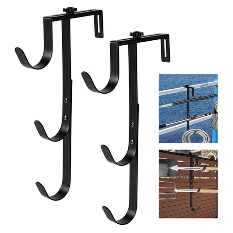 ECcandiedhaws black pool pole hanger close-up showing durable metal and rust resistance.