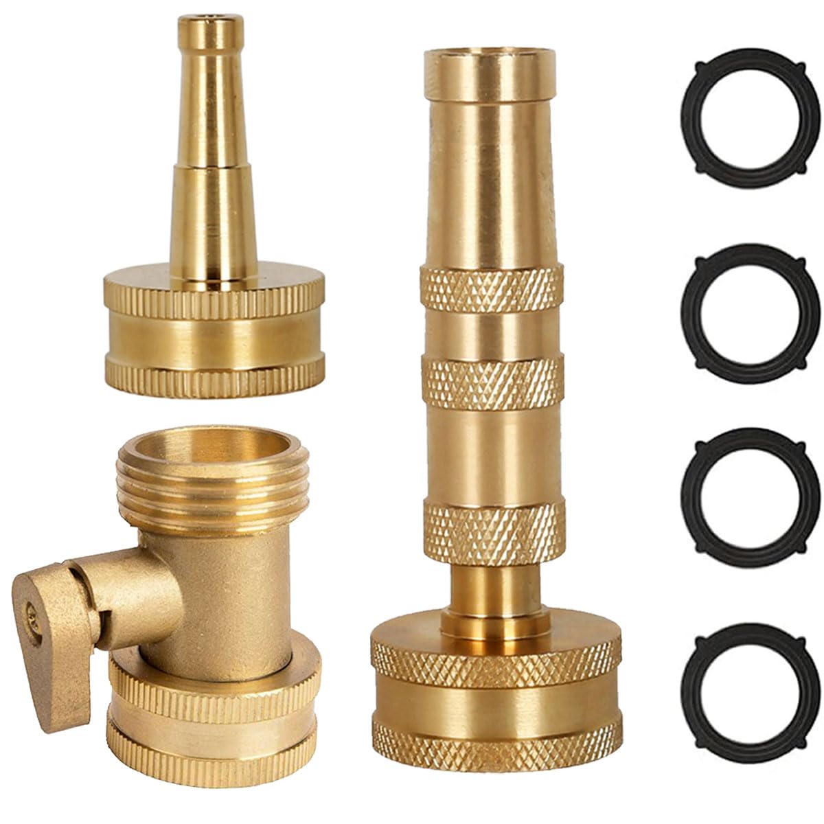 ECCLEUTH brass garden nozzle close-up showing durable outdoor performance.