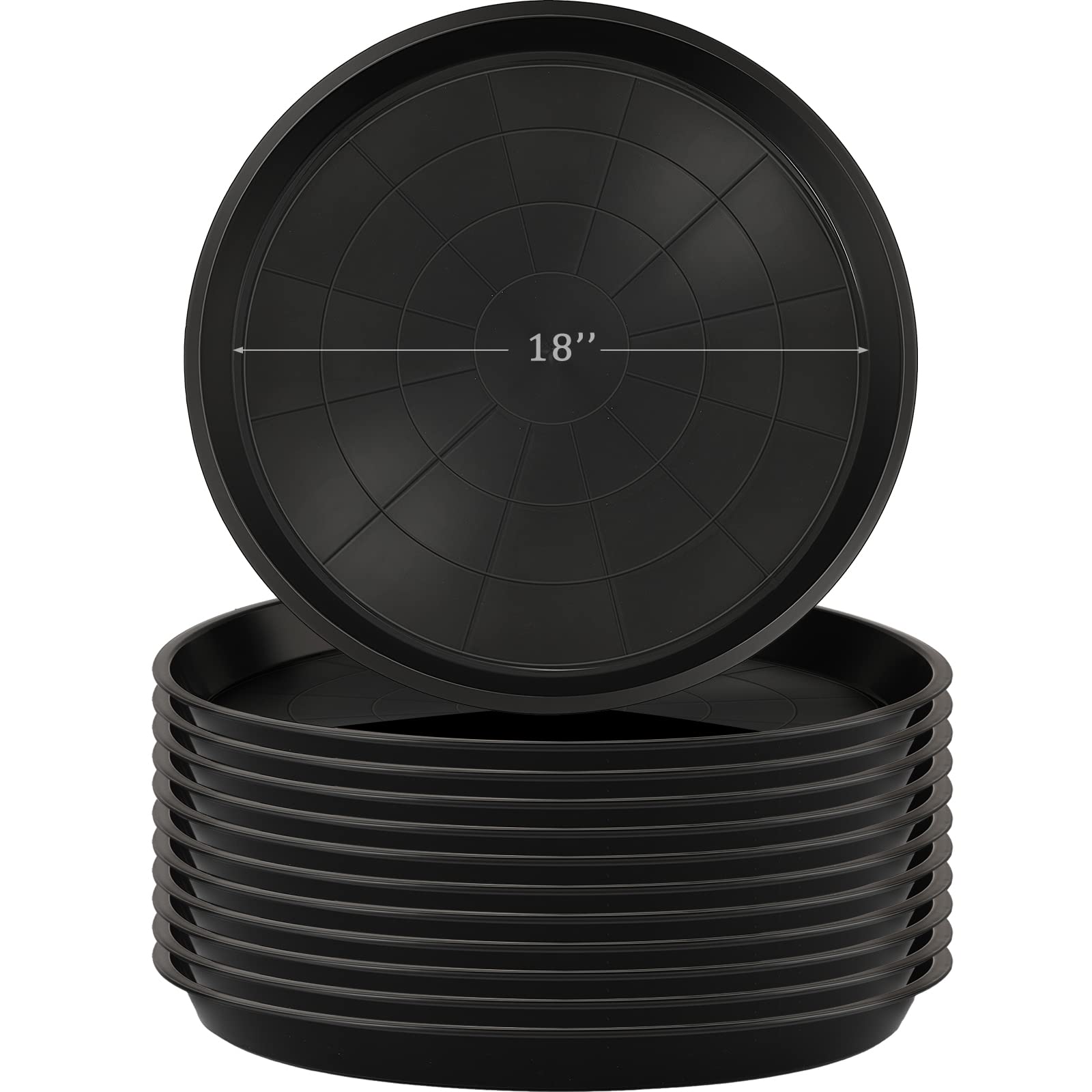 Eccliy 18-inch plant saucer with thick plastic protects surfaces from spills.