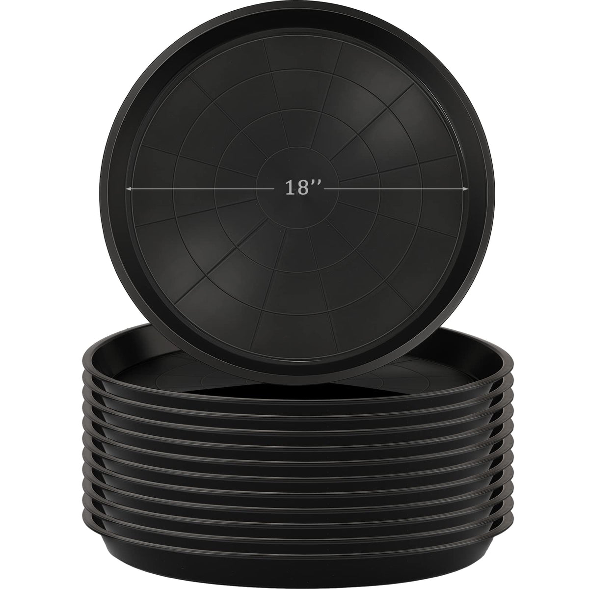 Eccliy 18-inch plant saucer with thick plastic protects surfaces from spills.