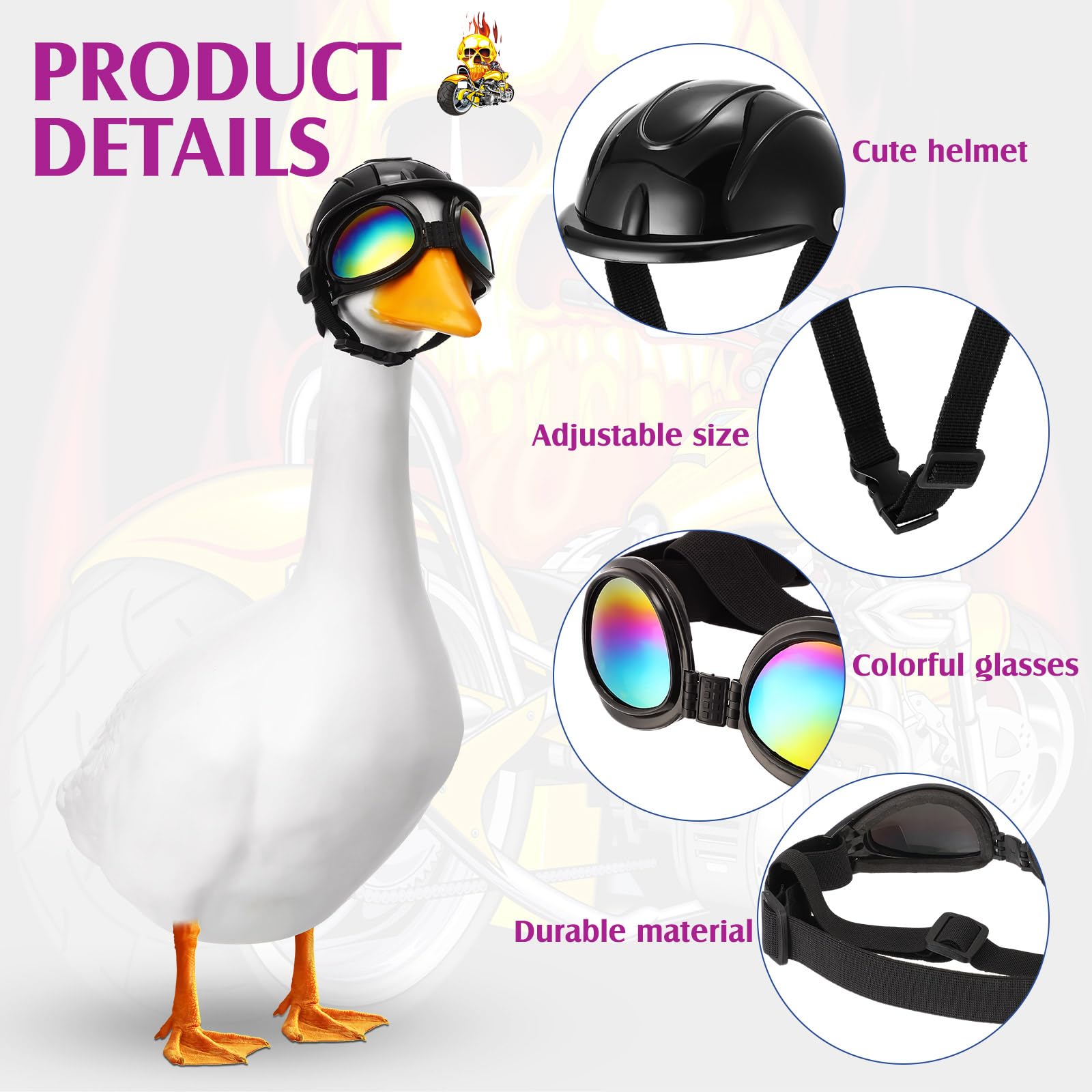 Eccliy goose outfit helmet goggles ensemble lets you dress up lawn decor