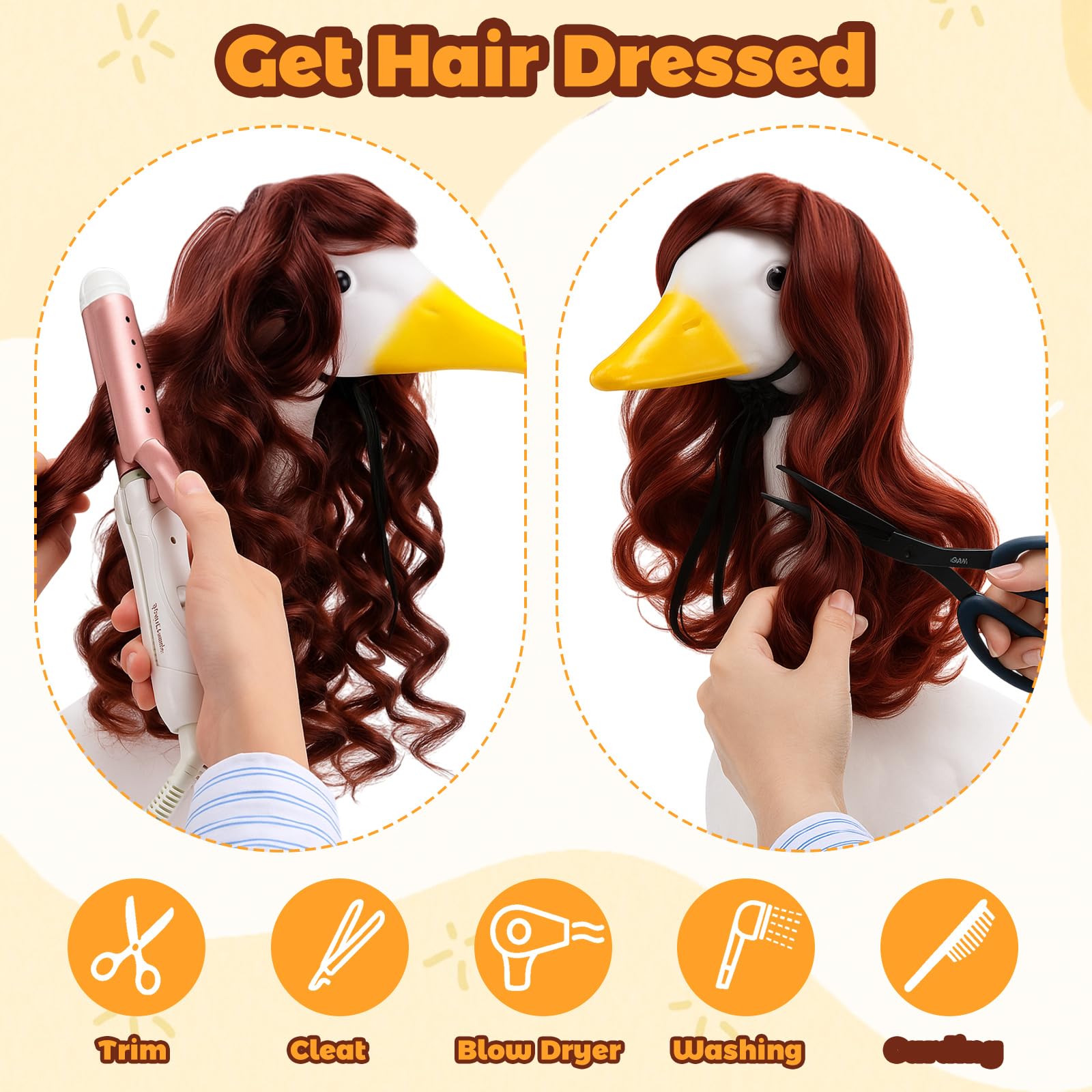 Eccliy porch goose wig black braid style-04 fits small pets.