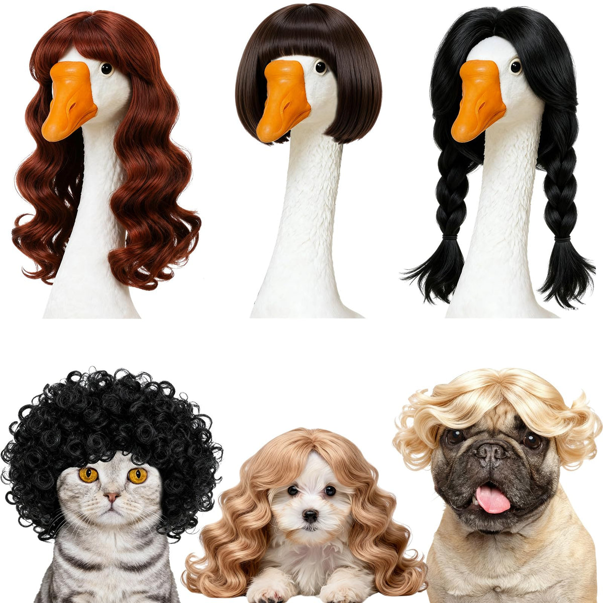 Eccliy porch goose wig yellow braid style-01 adds playful outdoor charm.
