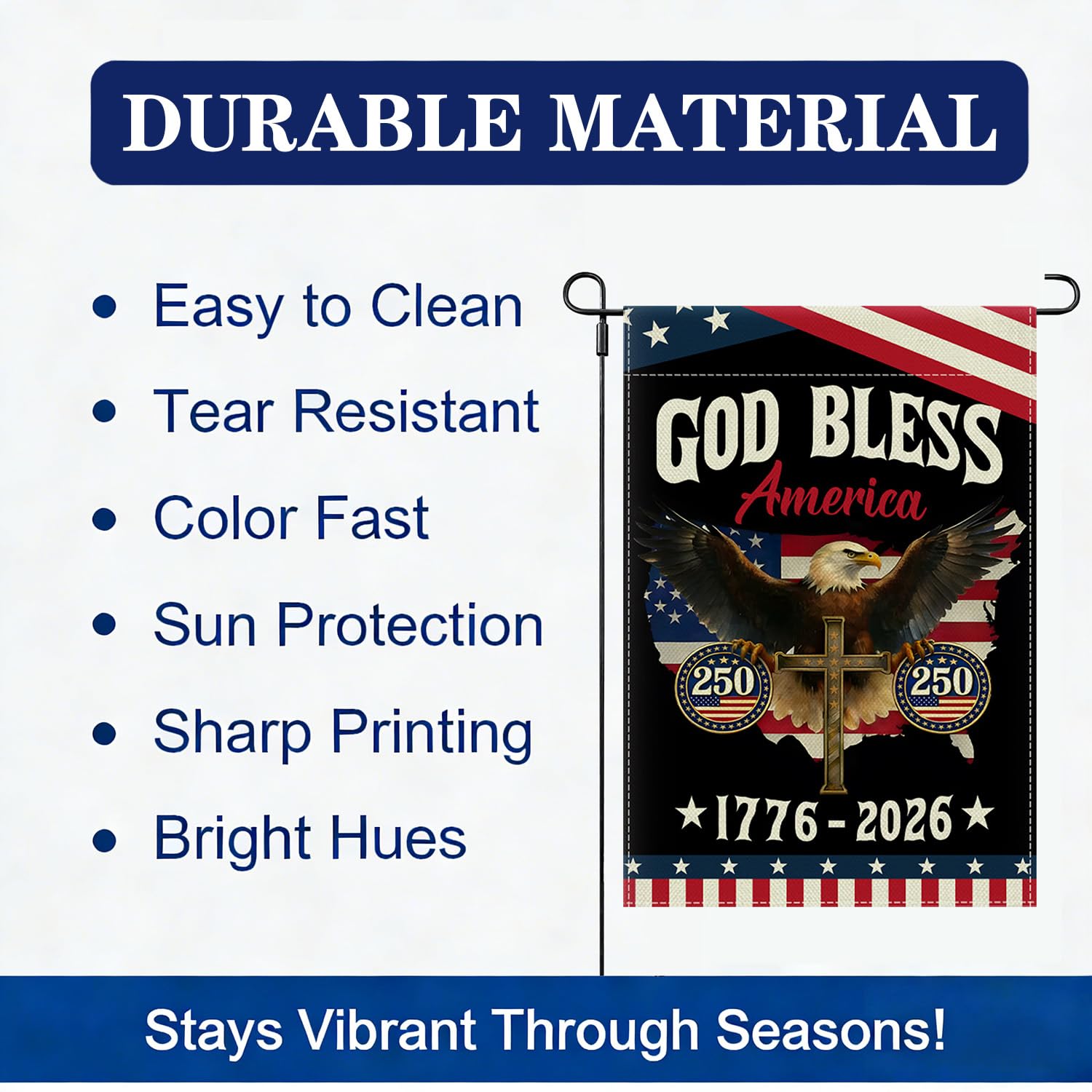 ECCYMY double-sided eagle design close-up highlighting bold patriotic artwork.
