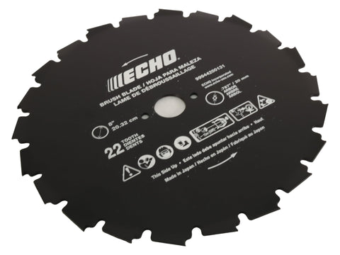 Echo blade showing 20 mm bore designed for quick mounting in compatible trimmers