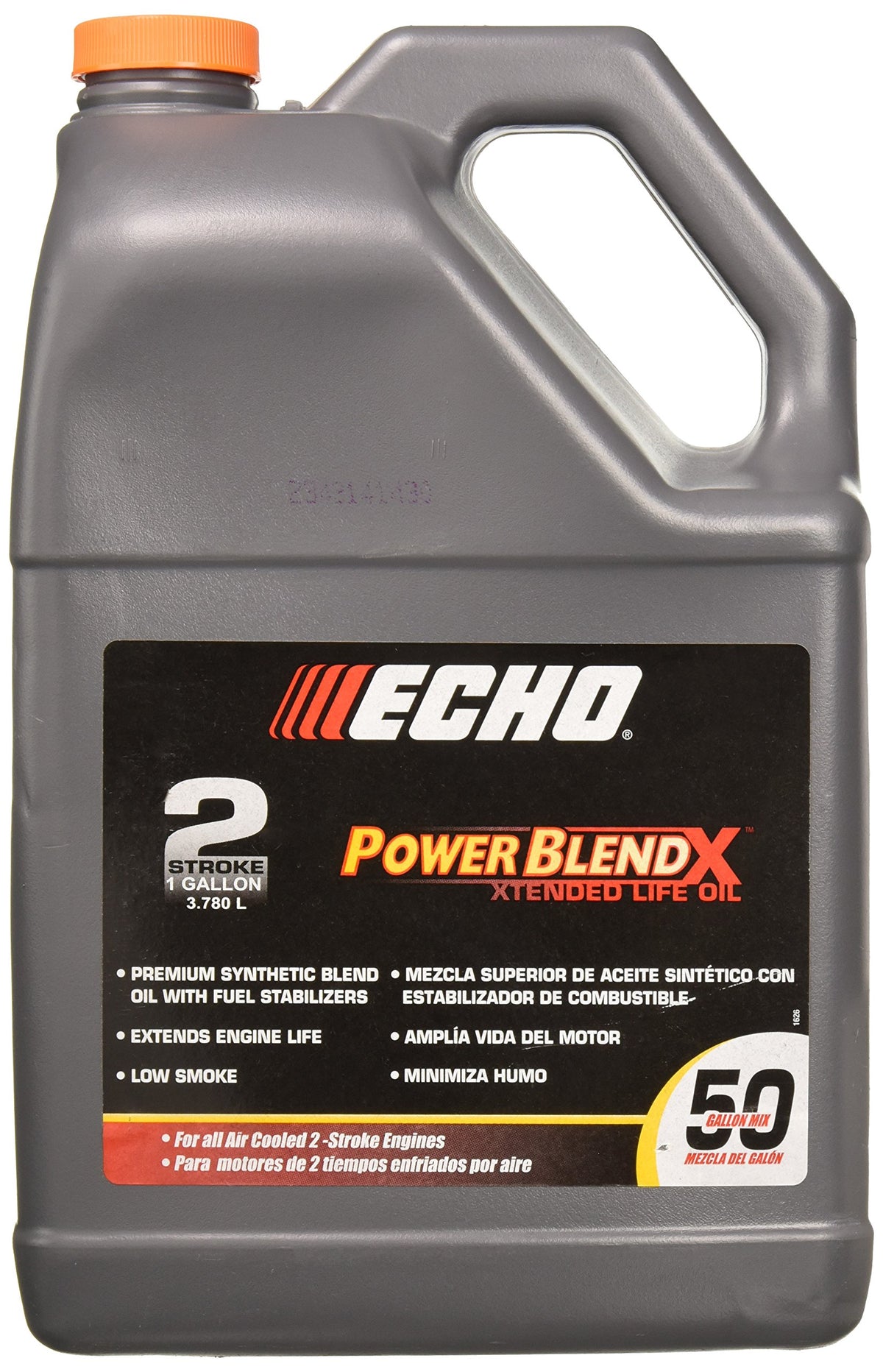 Echo PowerBlend Gold 1-Gallon bottle enables clean, reliable two-stroke oil mixing.