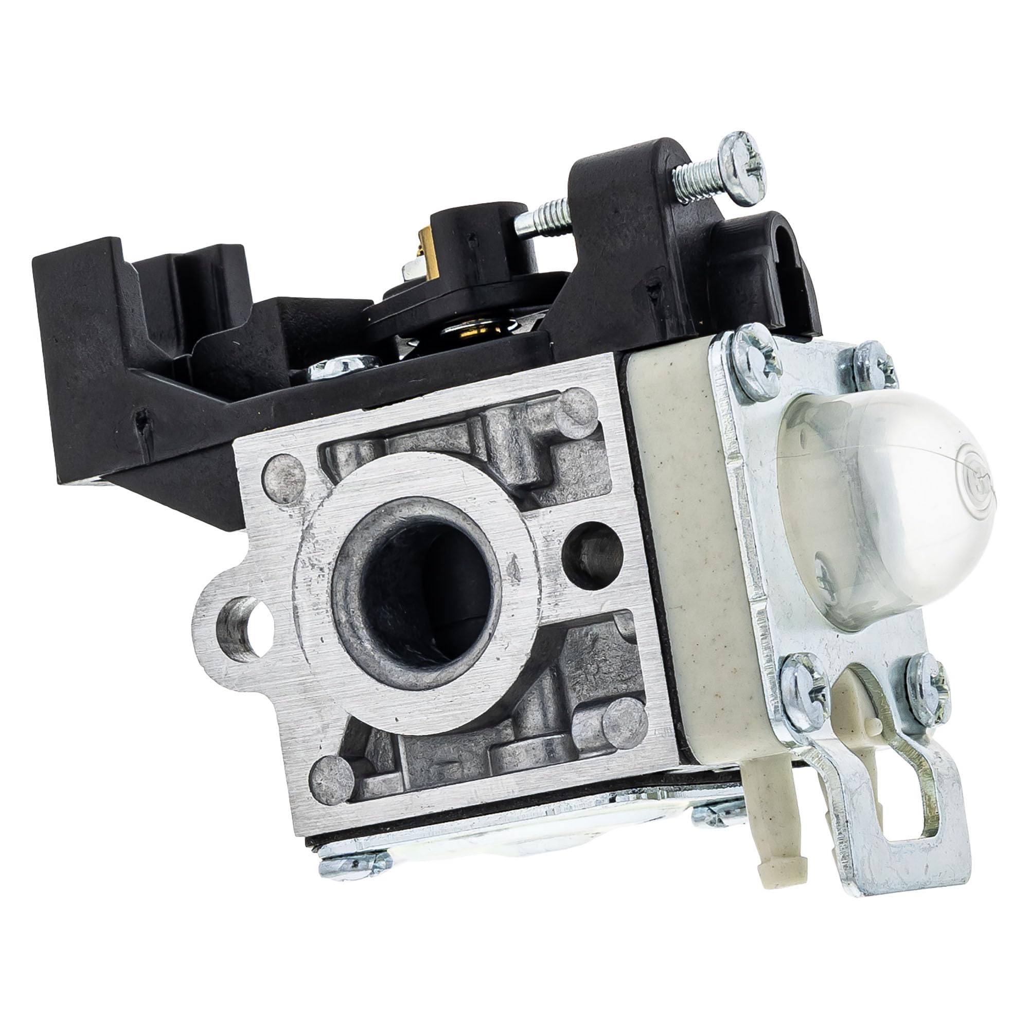 Echo A021004890 carburetor in hand for on-site replacement.