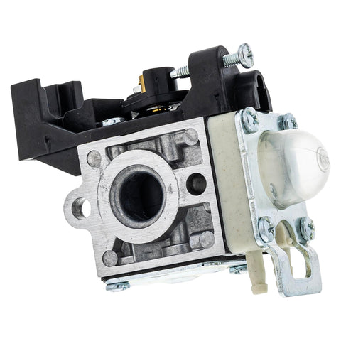 Echo A021004890 carburetor in hand for on-site replacement.