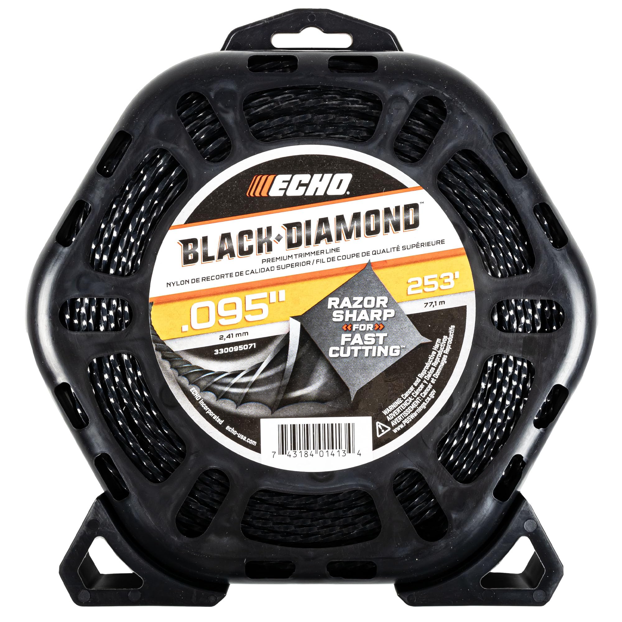 Echo Black Diamond 1 lb donut spool 253 ft line for versatile lawn trimming.
