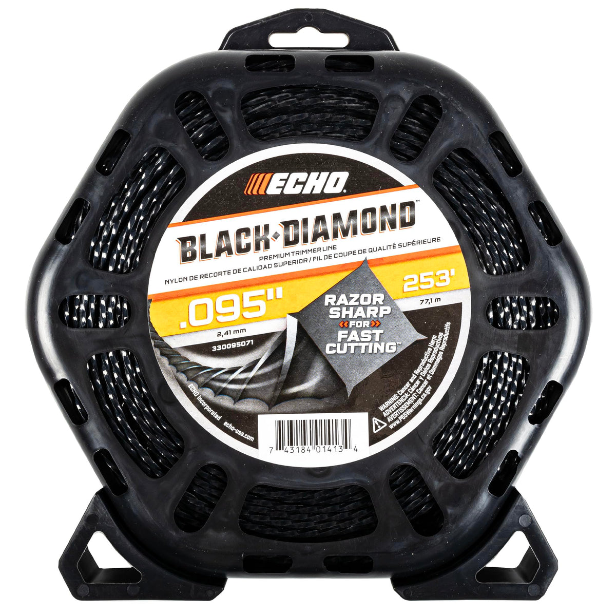 Echo Black Diamond 1 lb donut spool 253 ft line for versatile lawn trimming.