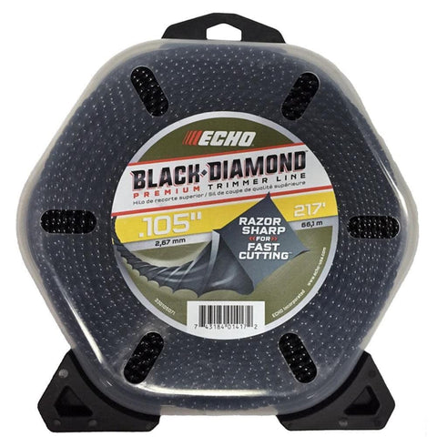 Echo Black Diamond square-edged line shows four sharp corners for tough grass