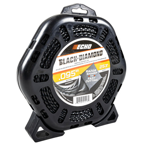 Echo donut 0.095-inch line close-up shows durable gauge for mowing.