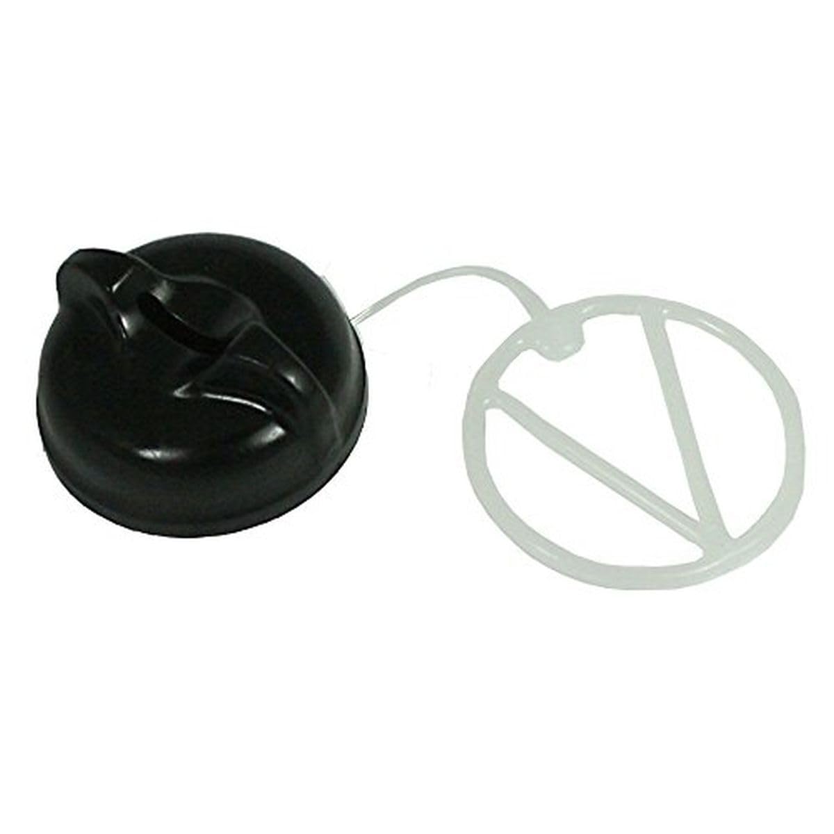Echo oil cap assembly side view, enabling quick replacement to prevent leaks.