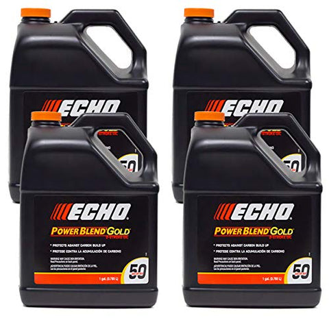 Echo PowerBlend Gold bottle label shows OEM 6450050 for correct servicing.