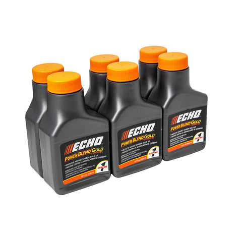 Echo Power Blend Gold Oil 50:1 bottle pour for smoother starts and cleaner burn.