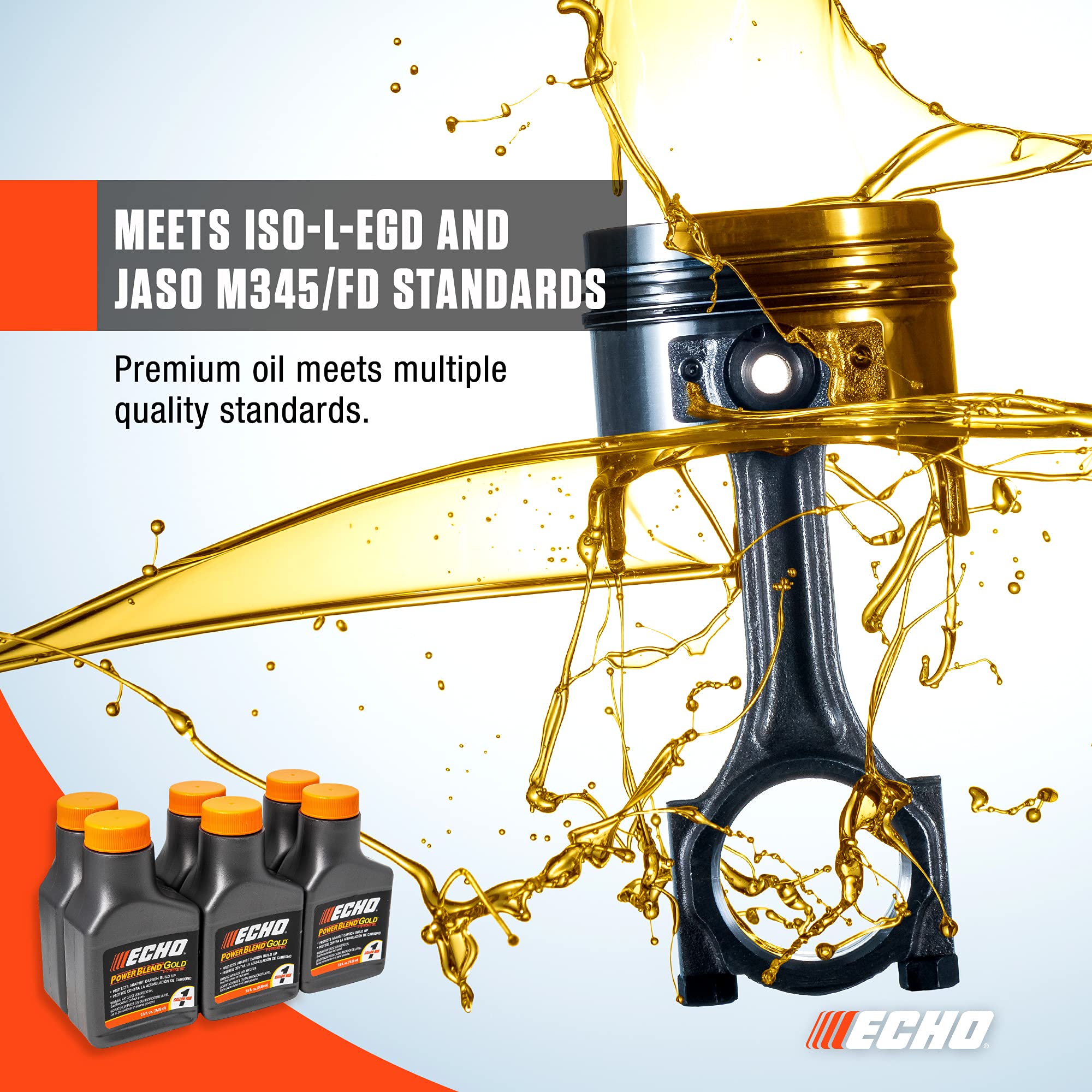 Low-smoke emission concept for Echo Power Blend Gold Oil 50:1.