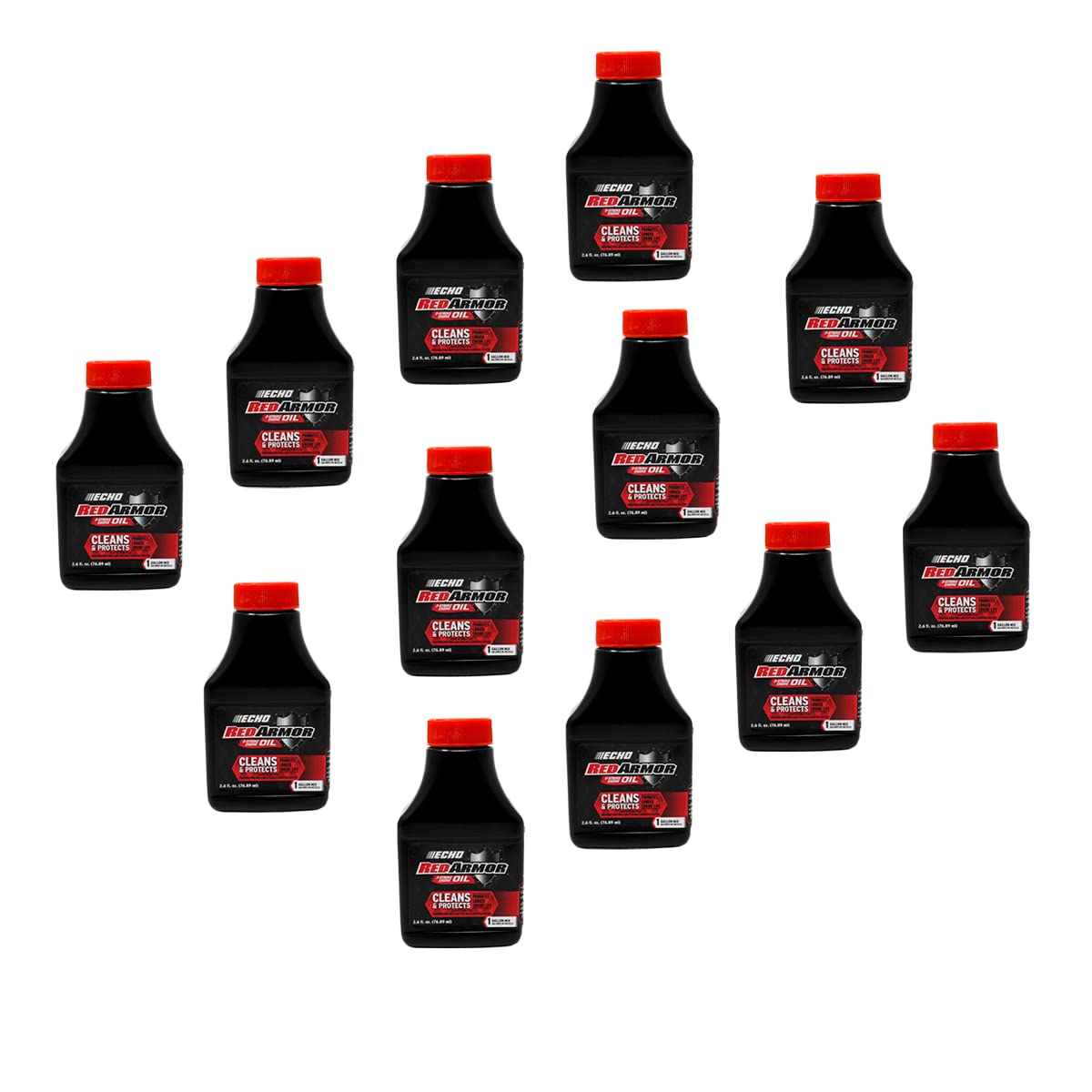 Echo Red Armor 2-Stroke oil bottles pack for reliable 50:1 mix and engine protection.