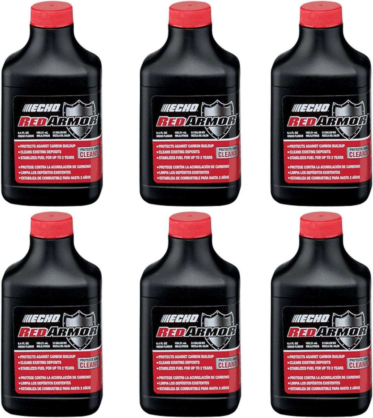 Echo Red Armor 6.4oz bottle for 50:1 two-stroke mix and deposits protection.