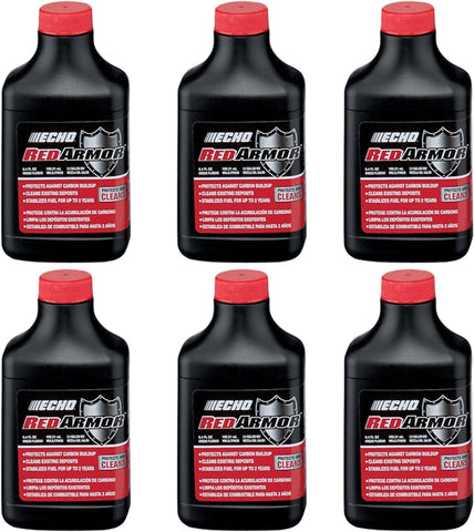 Echo Red Armor 6.4oz bottle for 50:1 two-stroke mix and deposits protection.