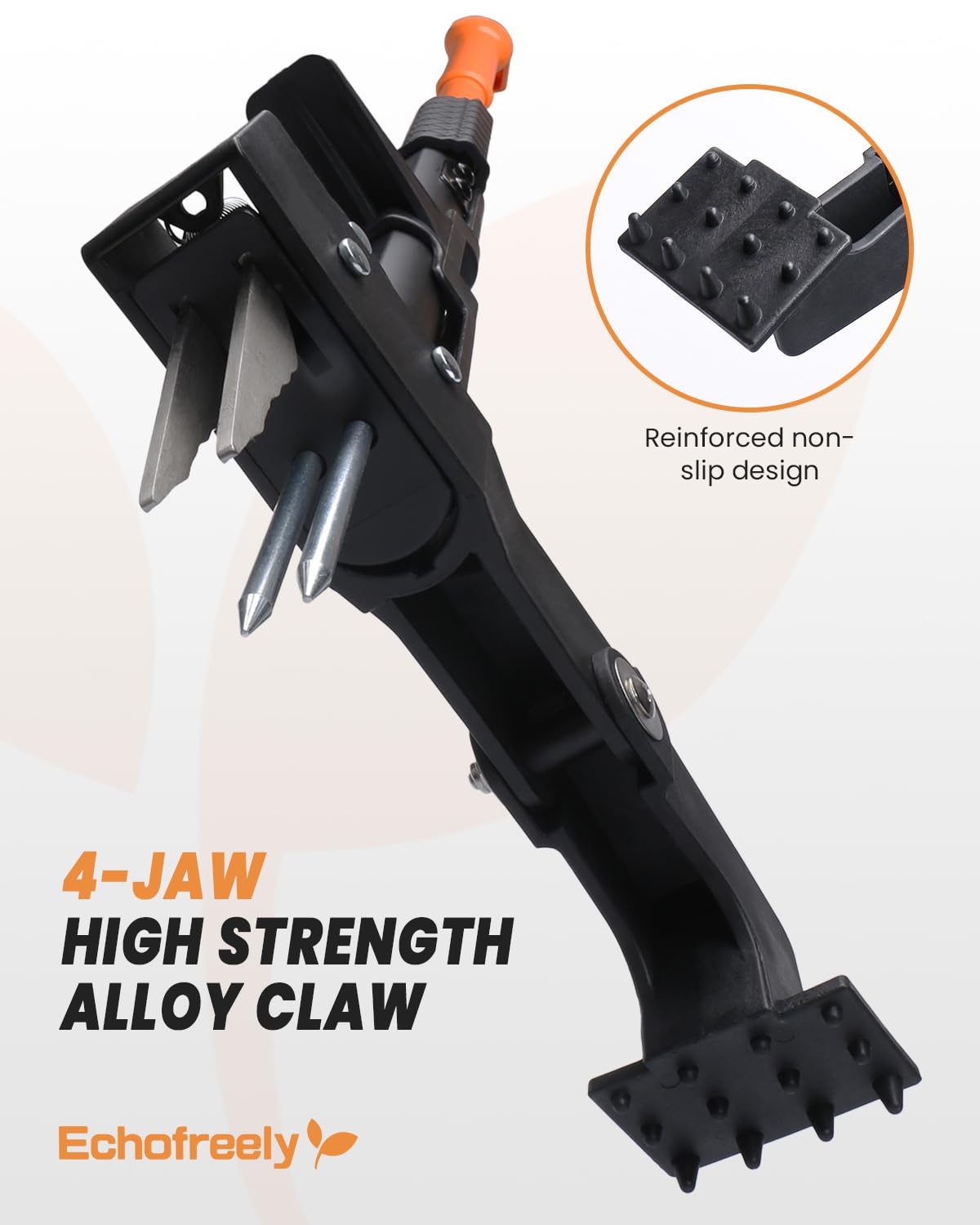 Echofreely stand-up weeder with 4-claw head grips roots firmly