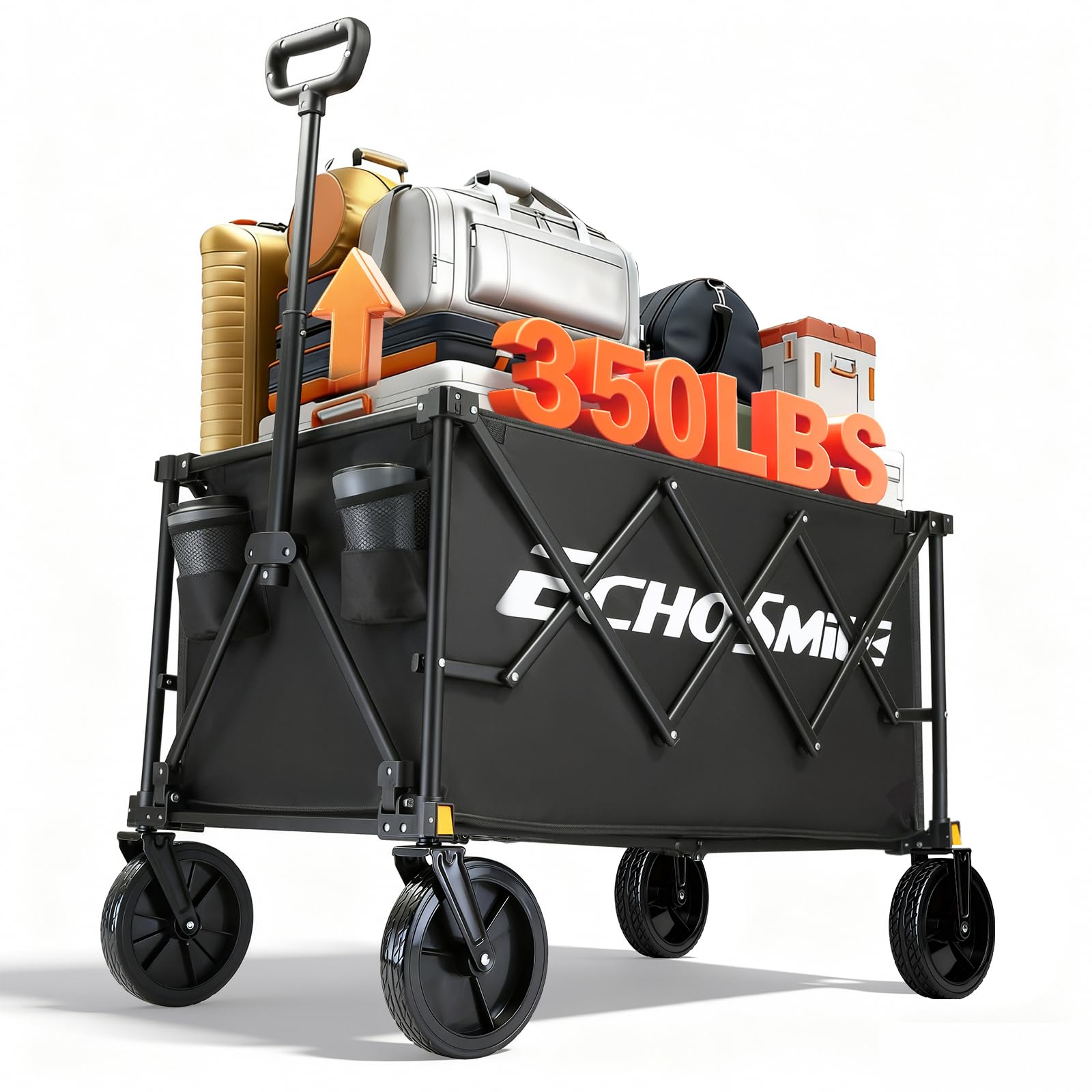 EchoSmile collapsible wagon with 350lbs capacity for heavy outdoor loads.