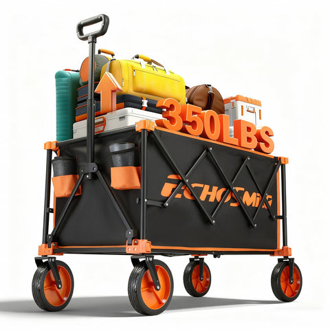 EchoSmile collapsible wagon assembled for heavy-duty hauling on multiple terrains.