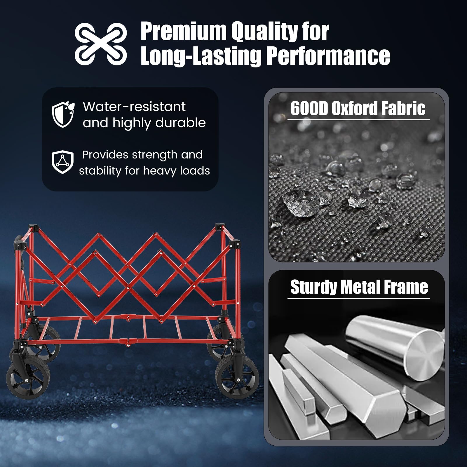 EchoSmile front 360-degree wheels enable smooth steering on varied terrain.