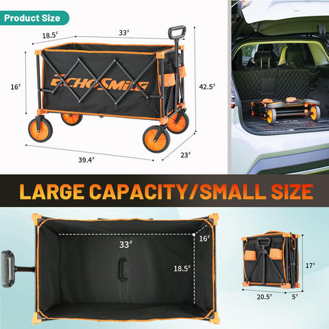 EchoSmile wagon with 350-pound capacity ready for heavy loads.