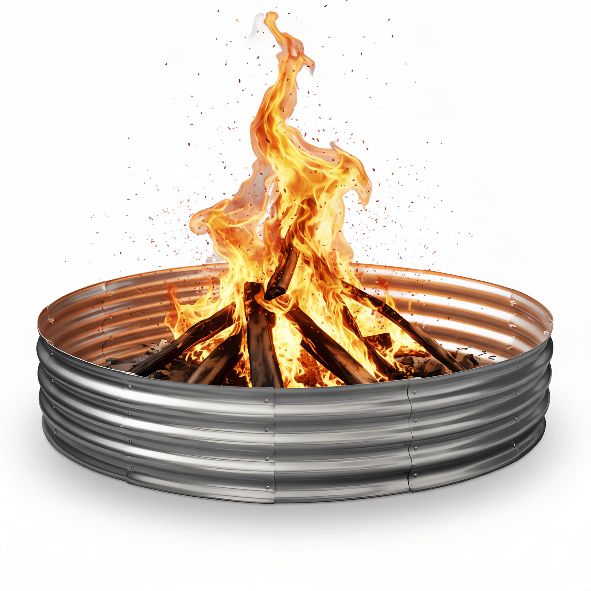 Eclaron 60-inch fire pit ring assembly for easy backyard setup and stability.