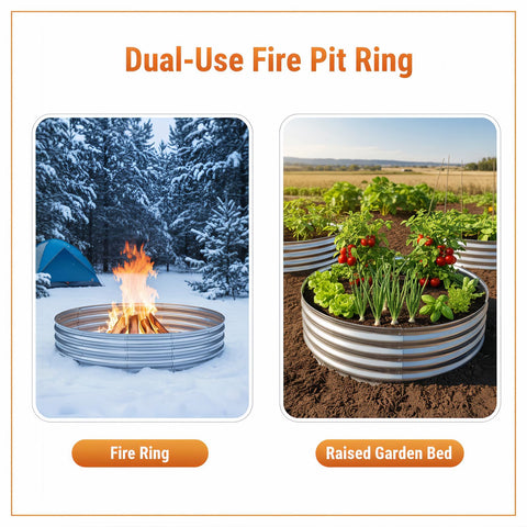 Eclaron 60-inch fire pit ring top view highlights spacious flame area.