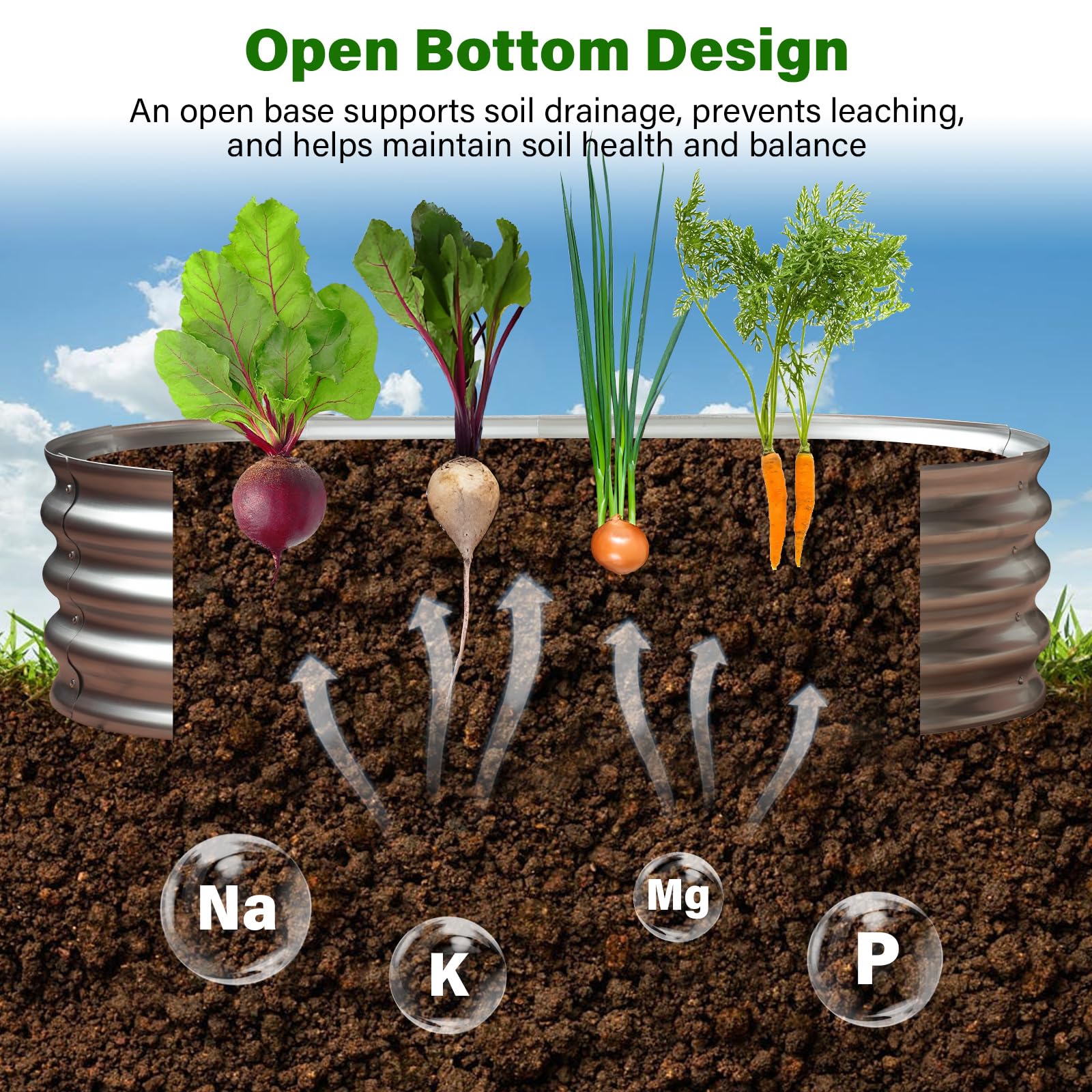 Eclaron durable steel planter outdoors on rooftop garden.