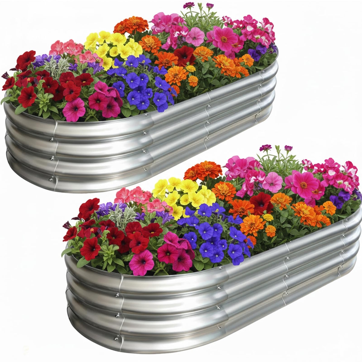 Eclaron oval raised garden bed assembly showing quick-clamp system