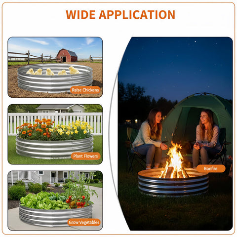 Eclaron safety-raised edge fire pit ring contains sparks for safer enjoyment.