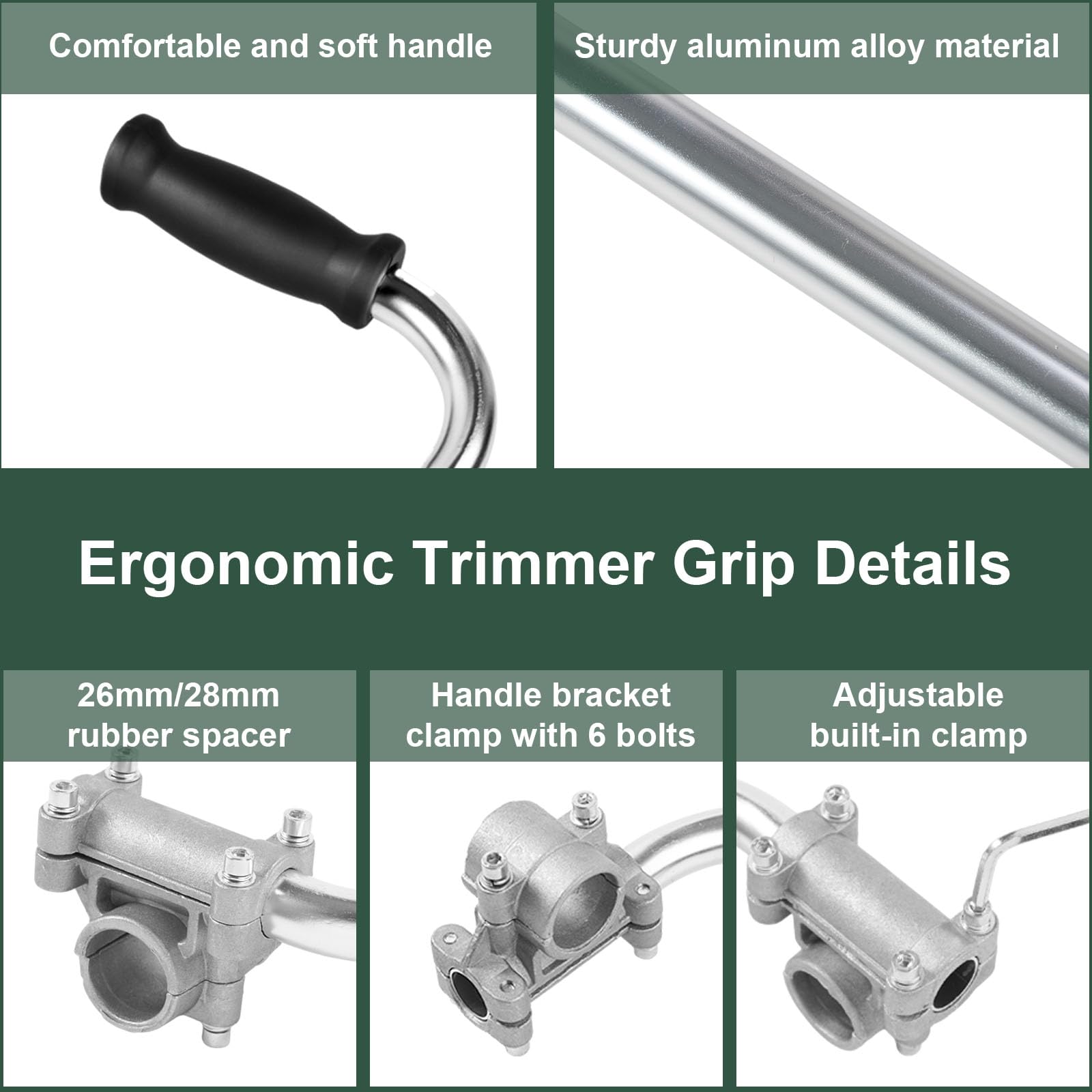 Ecmln weed eater handle aluminum body provides a lightweight, durable option.