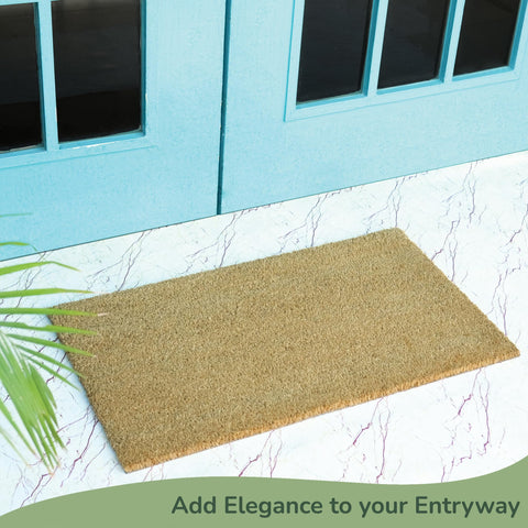 Eco Living beige welcome mat adds warmth while protecting floors.