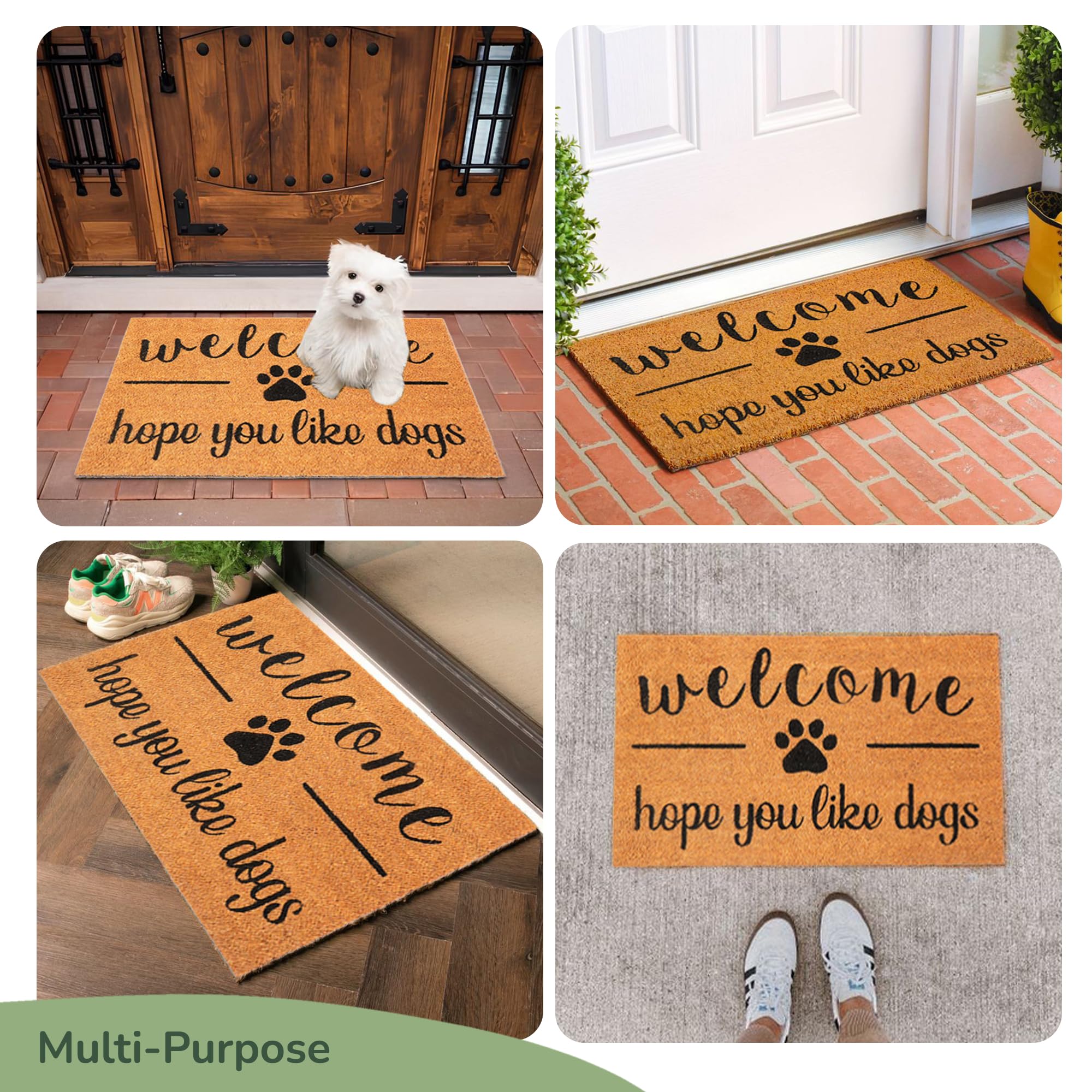 Eco Living dog-themed doormat is gift-ready for animal lovers.
