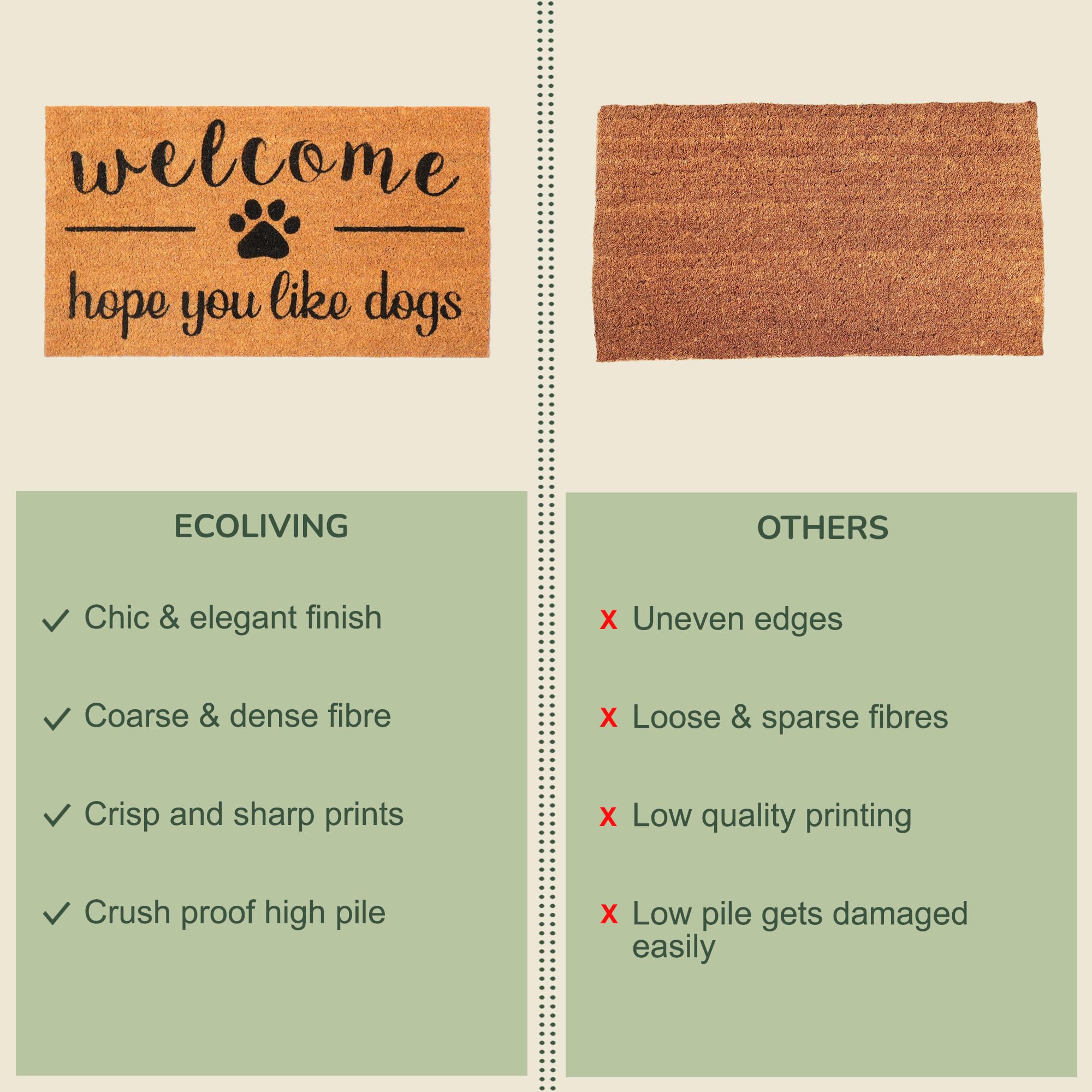Eco Living entryway mat withstands heavy foot traffic and daily use.