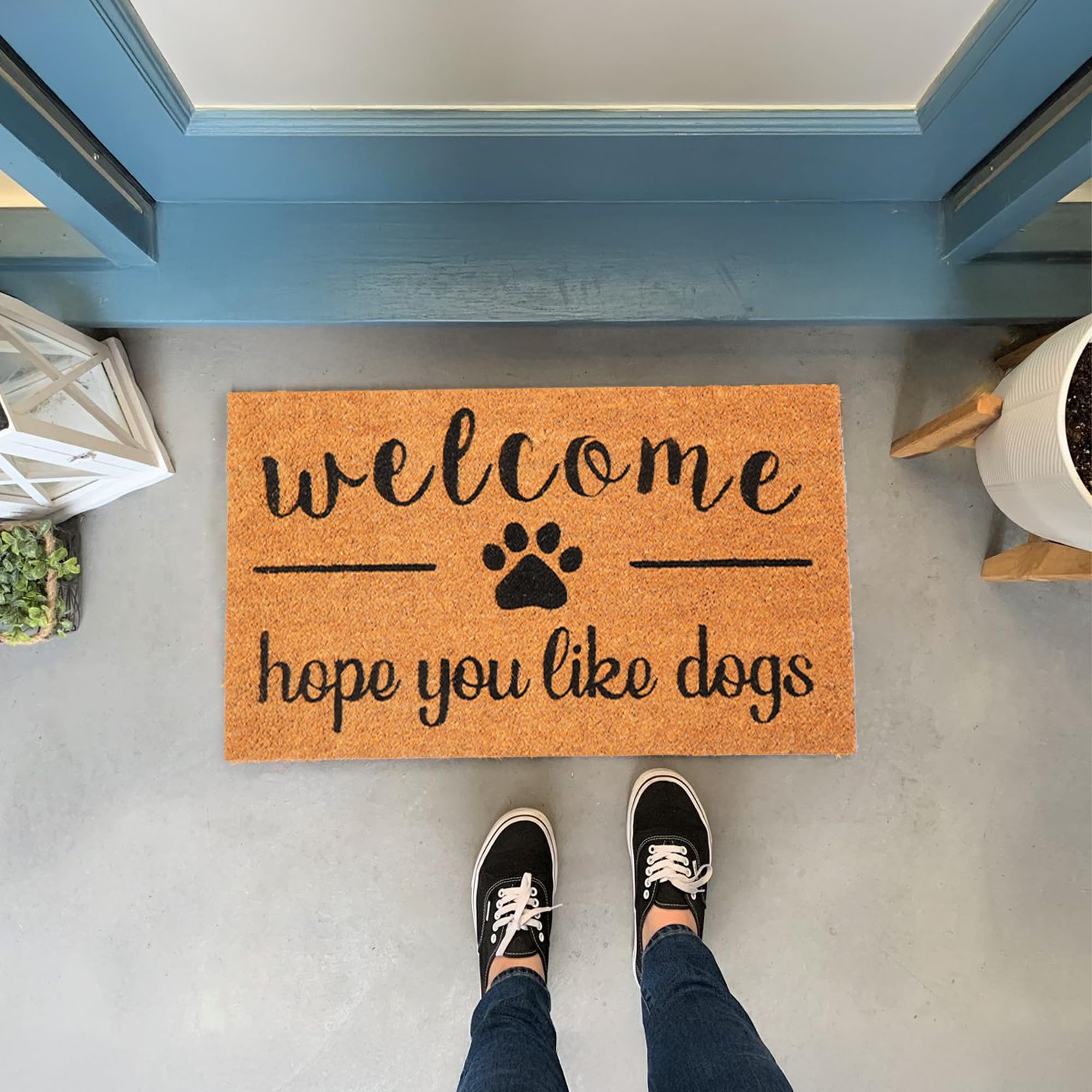 Eco Living coir doormat suitable for both indoor and outdoor spaces.