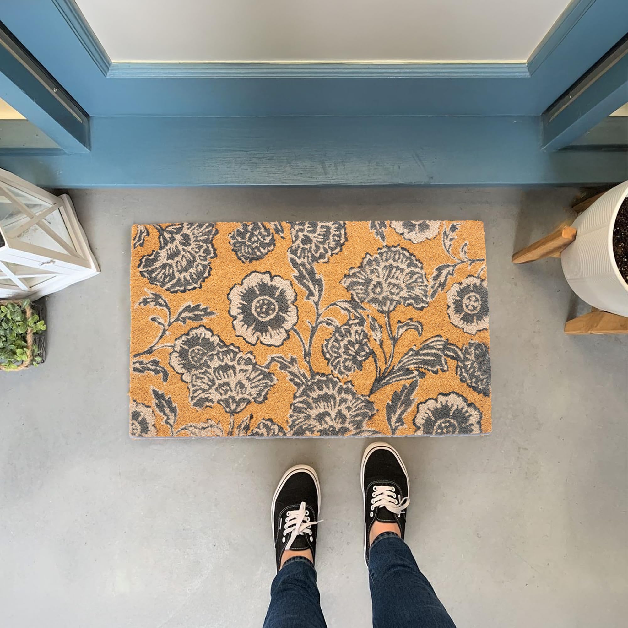Eco Living door mat with non-slip PVC backing for secure placement