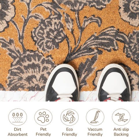 Eco Living welcome mat enhances front-door decor with Chelsea flower print