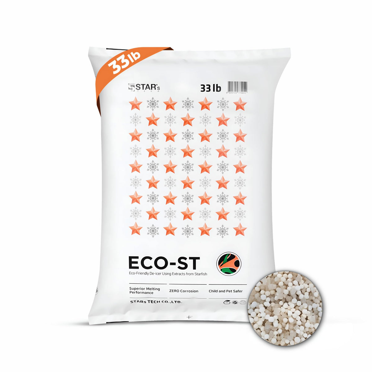 Eco-St Ice Melt pellets on a driveway protecting concrete from damage.