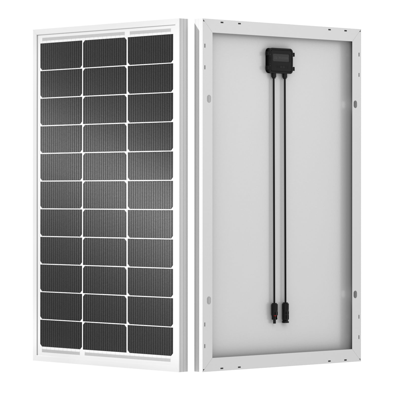 Eco-Worthy 100W panel front view highlights compact size for rooftop installation.